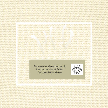 Large Triangular Shade Sail 6 x 6 x 6 m High-Density UV-Resistant Polyethylene Cream Color