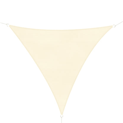 Large Triangular Shade Sail 6 x 6 x 6 m High-Density UV-Resistant Polyethylene Cream Color
