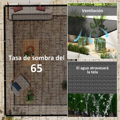 Rectangular Shade Sail Canopy 3x2 m Garden Sun Protection 65% Breathable and Anti-Freeze for Patio Terrace Balcony Black