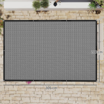 Rectangular Shade Sail Canopy 3x2 m Garden Sun Protection 65% Breathable and Anti-Freeze for Patio Terrace Balcony Black