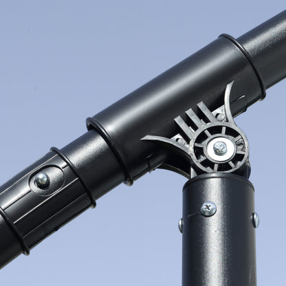 Cantilever Umbrella with Tilt Angle and Crank incl. Cross Base Ø 2.65 x 2.45H m Light Gray