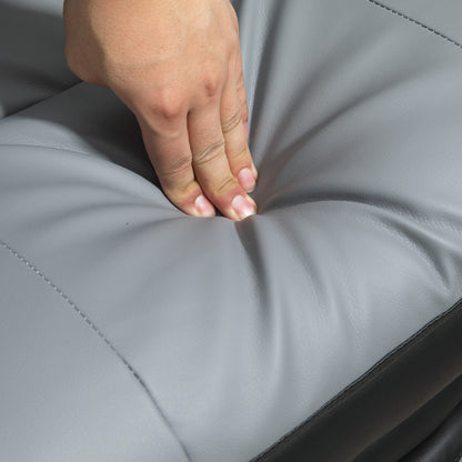 Office Chair, Ergonomic Desk Chair with Rocking Function, Armrest, Footrest, Reclining Computer Chair with Lumbar Pillow, up to 120 kg Load, Faux Leather, Gray