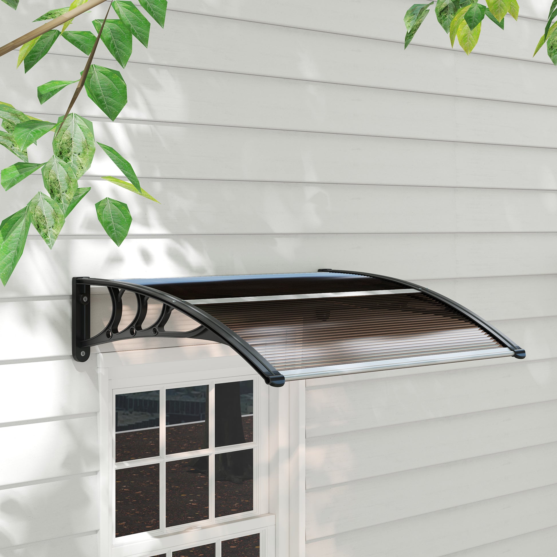 Door Canopy Front Door Canopy 120 x 75 cm Flat Door Canopy Polycarbonate Cover