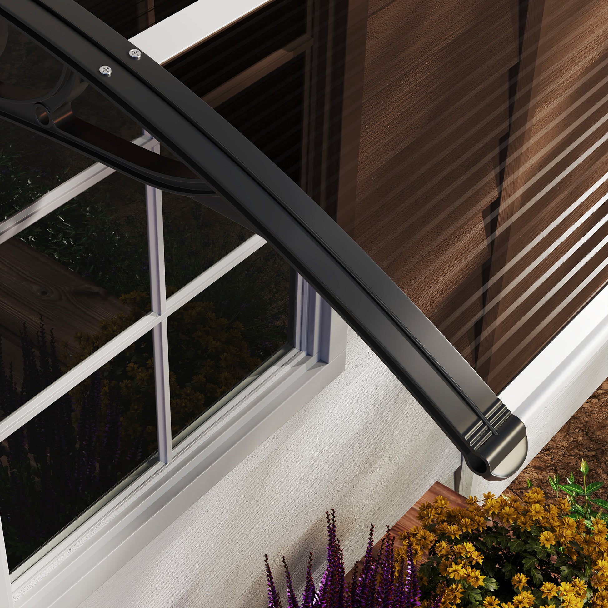 Door Canopy Front Door Canopy 120 x 75 cm Flat Door Canopy Polycarbonate Cover