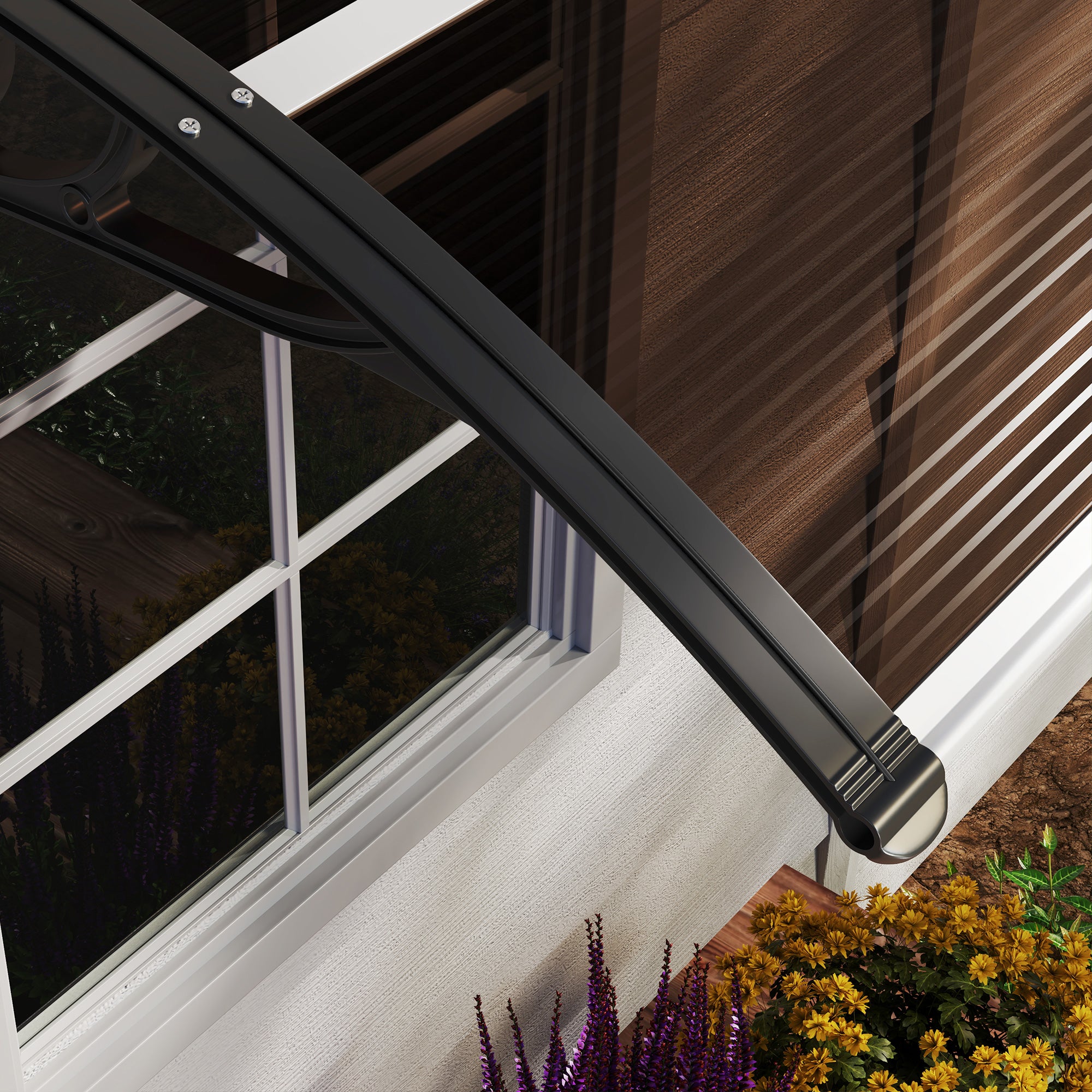 Door Canopy Front Door Canopy 120 x 75 cm Flat Door Canopy Polycarbonate Cover
