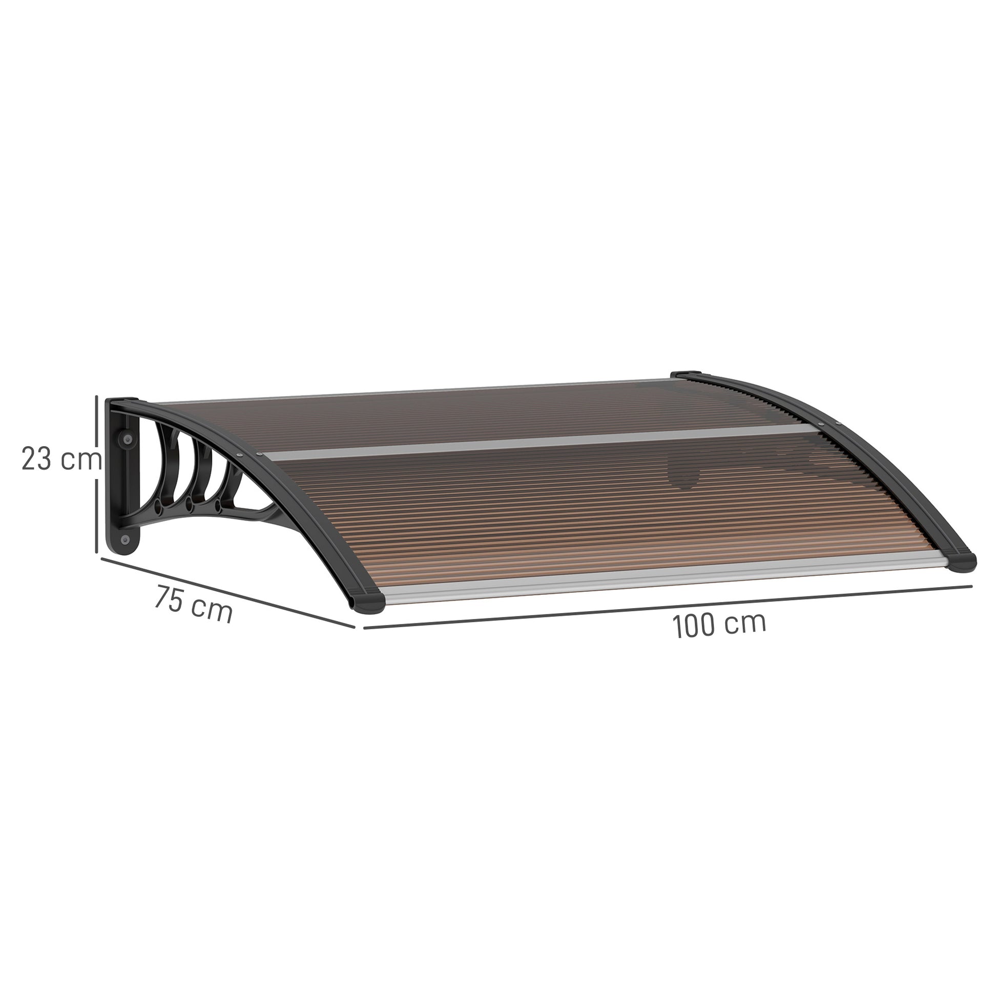 Door Canopy Front Door Canopy 120 x 75 cm Flat Door Canopy Polycarbonate Cover