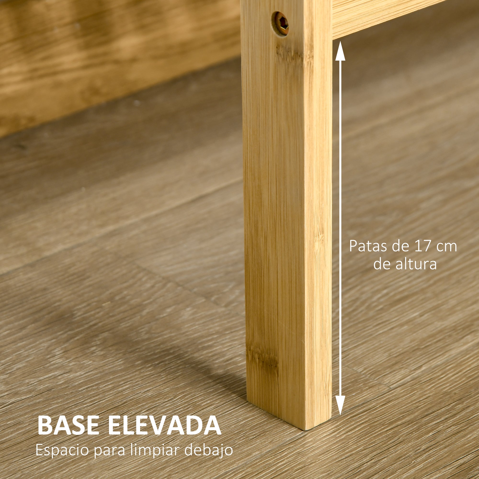 3-Tier Bamboo Shelf Modern Freestanding Storage Shelf for Bathroom Kitchen Living Room Bedroom Anti-tip 62x33x80 cm Natural Wood