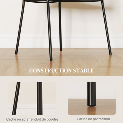 Set of 2 dining chairs kitchen chairs with steel legs, padded seat, for dining room, living room, kitchen, dim. 57L x 53W x 73H cm green