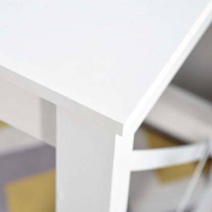 Desk with Storage, Bookshelf, Modern Wooden Desk with Shelves and Large Desk for Small Spaces Home Office Bedroom, 105 x 50 x 137.5 cm, White