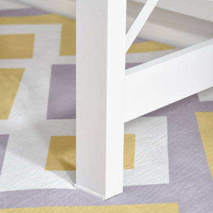 Desk with Storage, Bookshelf, Modern Wooden Desk with Shelves and Large Desk for Small Spaces Home Office Bedroom, 105 x 50 x 137.5 cm, White