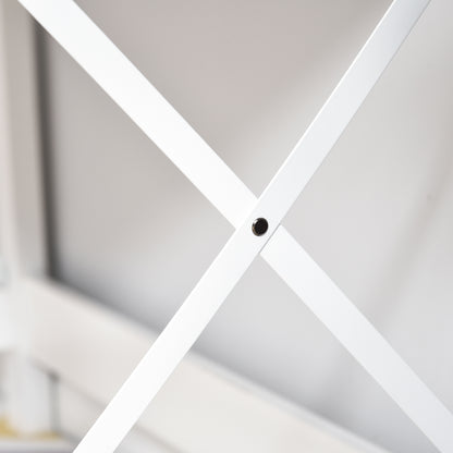 Desk with Storage, Bookshelf, Modern Wooden Desk with Shelves and Large Desk for Small Spaces Home Office Bedroom, 105 x 50 x 137.5 cm, White