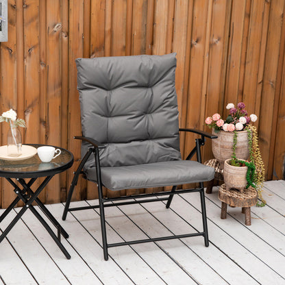 Camping Chair Foldable Garden Chair with Metal Frame, Adjustable Backrest, Folding Chair, Recliner for Pool, Beach, Oxford, Grey
