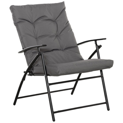 Camping Chair Foldable Garden Chair with Metal Frame, Adjustable Backrest, Folding Chair, Recliner for Pool, Beach, Oxford, Grey