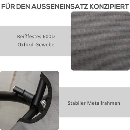 Camping Chair Foldable Garden Chair with Metal Frame, Adjustable Backrest, Folding Chair, Recliner for Pool, Beach, Oxford, Grey