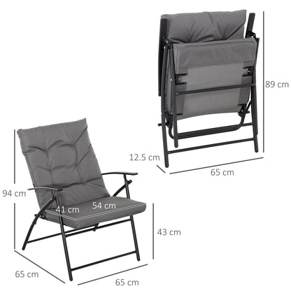Camping Chair Foldable Garden Chair with Metal Frame, Adjustable Backrest, Folding Chair, Recliner for Pool, Beach, Oxford, Grey