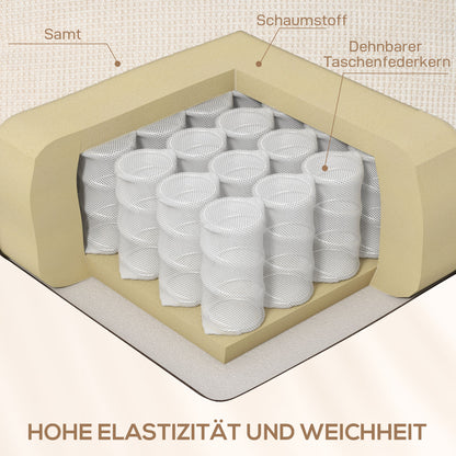 Recliner Armchair with Reclining Function, Rocking Function, Swivel TV Chair with Footrest, Pocket Spring Core, and Cup Holder, for Living Room, Beige