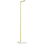 1.52m Clothes Rail with Metal Frame, Marble Base, Free Standing Coat Rack for Hats, Coats, and Bags, for Entryway, Bedroom, Hallway, Gold and White