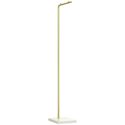 1.52m Clothes Rail with Metal Frame, Marble Base, Free Standing Coat Rack for Hats, Coats, and Bags, for Entryway, Bedroom, Hallway, Gold and White