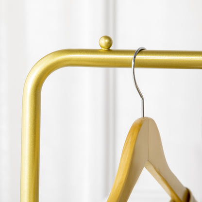1.52m Clothes Rail with Metal Frame, Marble Base, Free Standing Coat Rack for Hats, Coats, and Bags, for Entryway, Bedroom, Hallway, Gold and White