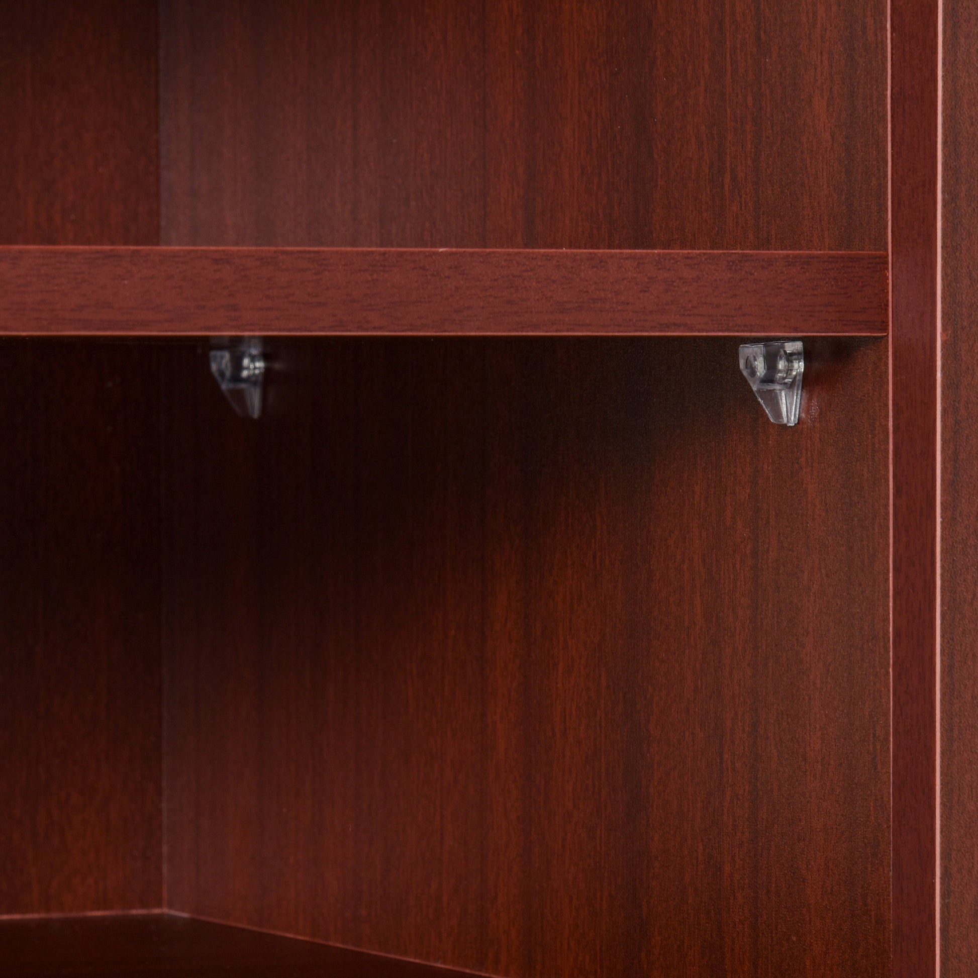 Classic TV Stand for Living Room with 2 Shelves and 2 Cabinets, in MDF and Stainless Steel, Brown, 120x39.5x52cm
