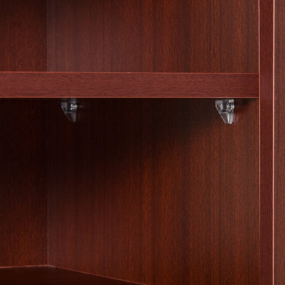 Classic TV Stand for Living Room with 2 Shelves and 2 Cabinets, in MDF and Stainless Steel, Brown, 120x39.5x52cm