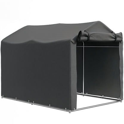 Garden Shelter 2 x 1.6 x 1.65m, Outdoor Bike Shelter with Galvanized Metal Frame, Waterproof and UV Resistant, Storage Tent for Bike, Motorcycle, Tools, Dark Gray