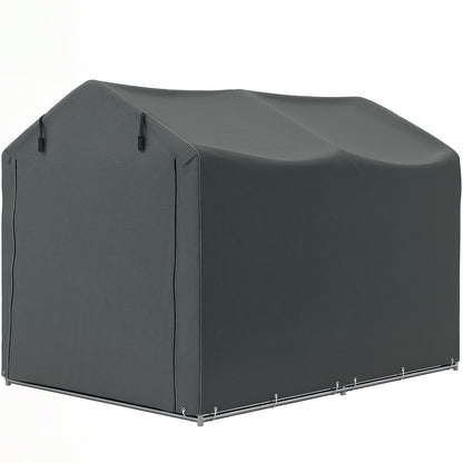 Garden Shelter 2 x 1.6 x 1.65m, Outdoor Bike Shelter with Galvanized Metal Frame, Waterproof and UV Resistant, Storage Tent for Bike, Motorcycle, Tools, Dark Gray