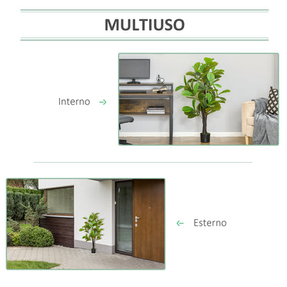 Artificial Ficus 130cm for Indoors and Outdoors, Realistic Artificial Plant with 78 Leaves