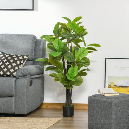 Artificial Ficus 130cm for Indoors and Outdoors, Realistic Artificial Plant with 78 Leaves