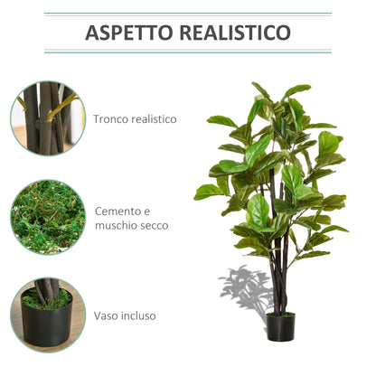 Artificial Ficus 130cm for Indoors and Outdoors, Realistic Artificial Plant with 78 Leaves