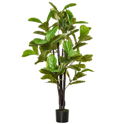 Artificial Ficus 130cm for Indoors and Outdoors, Realistic Artificial Plant with 78 Leaves