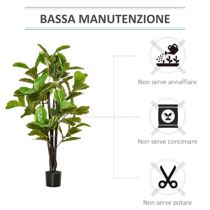 Artificial Ficus 130cm for Indoors and Outdoors, Realistic Artificial Plant with 78 Leaves