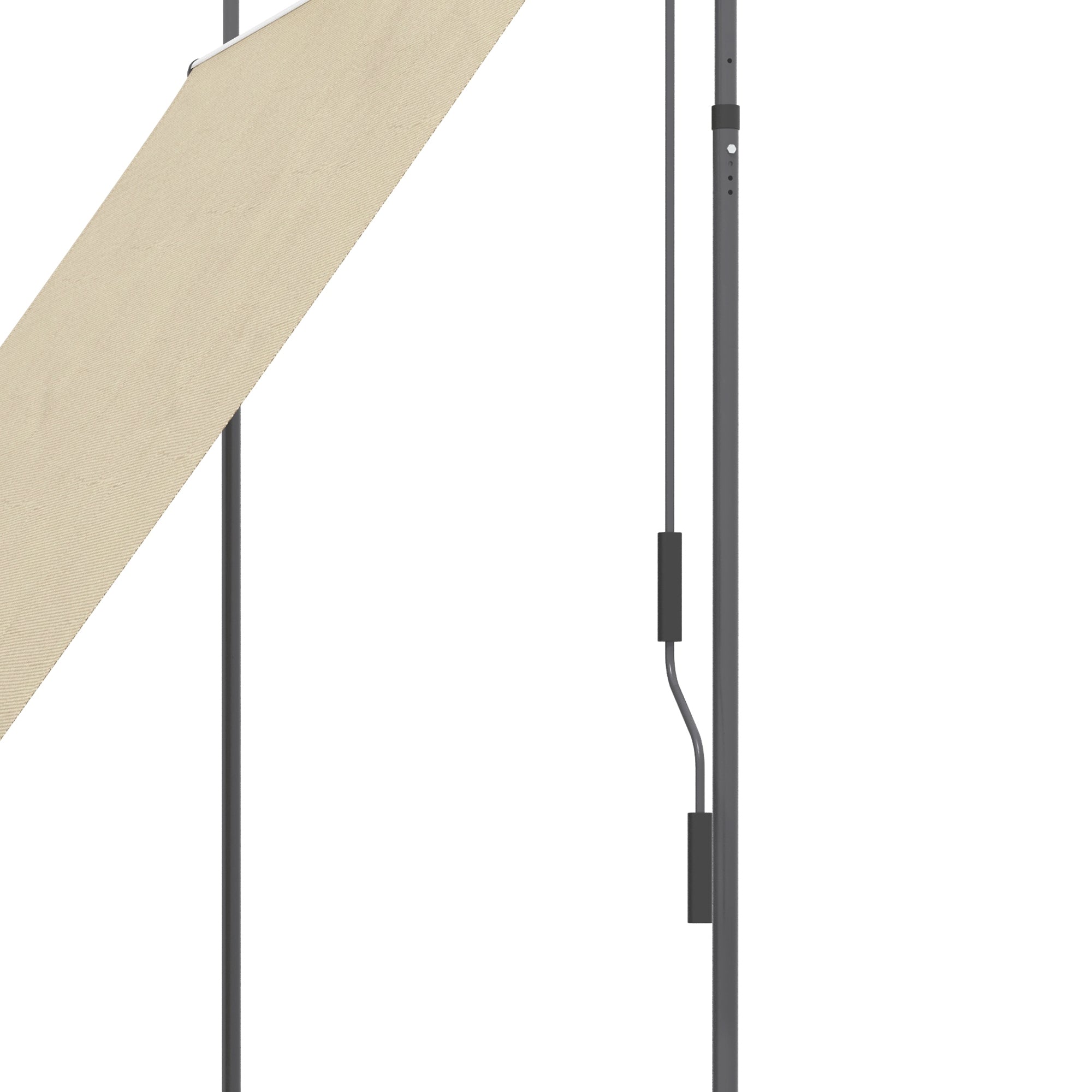 Retractable Manual Awning 2x1.2 m Outdoor Terrace Roll-Up Awning Adjustable Height with Crank 210-300 cm No Drilling UV30+ Protection for Balcony Garden Beige