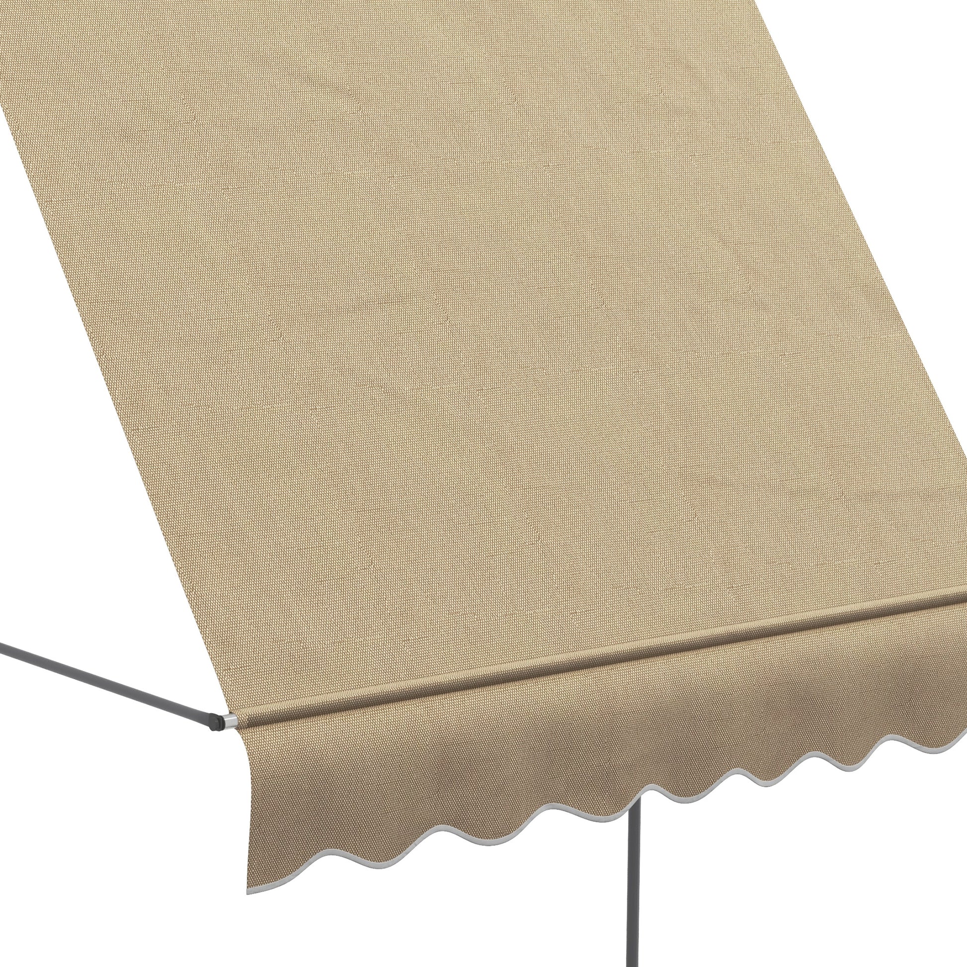 Retractable Manual Awning 2x1.2 m Outdoor Terrace Roll-Up Awning Adjustable Height with Crank 210-300 cm No Drilling UV30+ Protection for Balcony Garden Beige