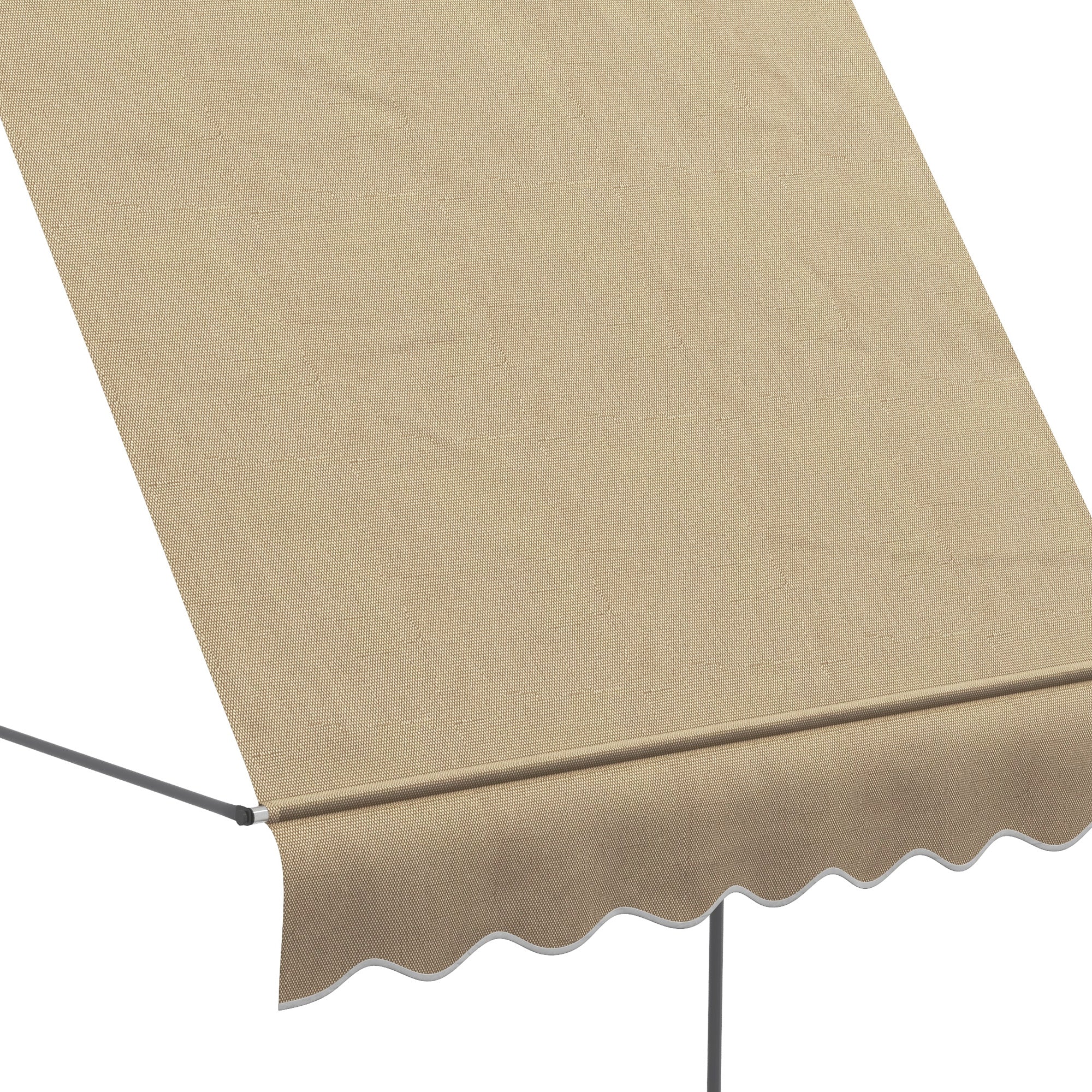 Retractable Manual Awning 2x1.2 m Outdoor Terrace Roll-Up Awning Adjustable Height with Crank 210-300 cm No Drilling UV30+ Protection for Balcony Garden Beige