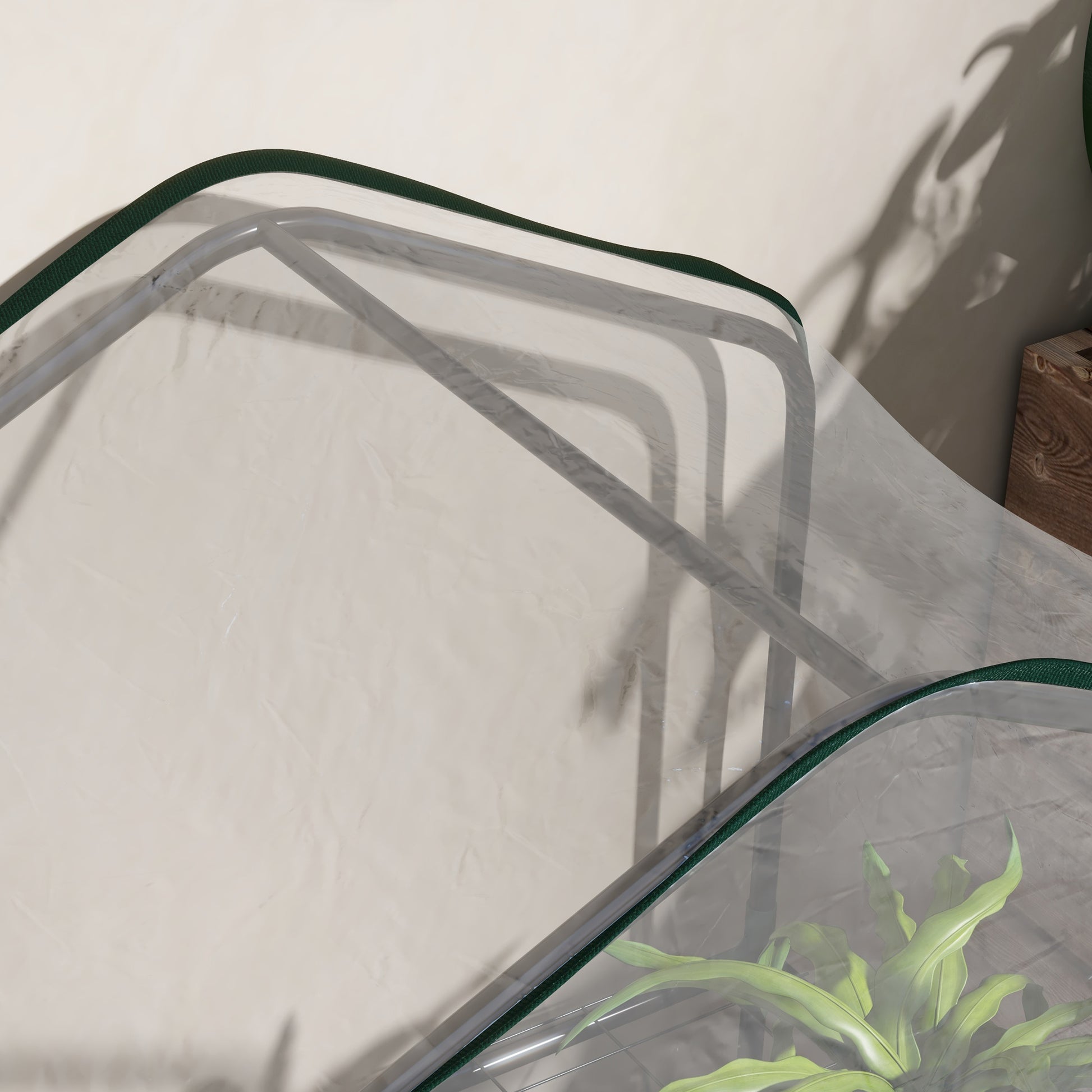 3-Tier Garden Greenhouse Terrace Greenhouse with 3 Shelves 1 Zippered Door for Plant Flower Vegetable Cultivation 59x39x127 cm Transparent