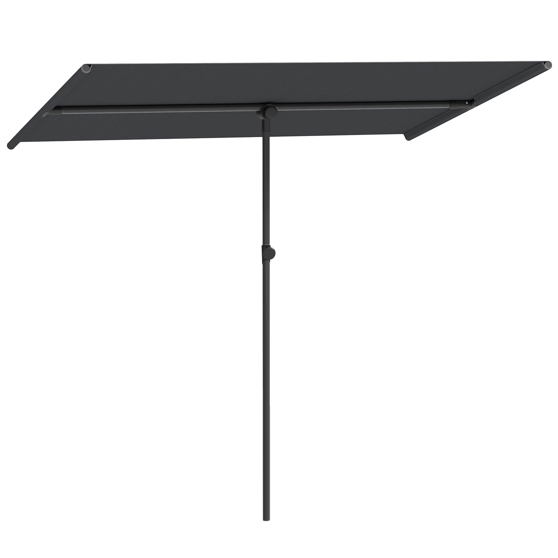Rotatable 180 Degree Garden Umbrella with Adjustable Height, Aluminum Mast, Market Umbrella, Sun Protection, Cantilever Umbrella, Parasol, Balcony Umbrella, Sun Umbrella for Balcony 150x205cm Dark Gray