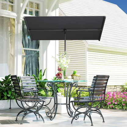 Rotatable 180 Degree Garden Umbrella with Adjustable Height, Aluminum Mast, Market Umbrella, Sun Protection, Cantilever Umbrella, Parasol, Balcony Umbrella, Sun Umbrella for Balcony 150x205cm Dark Gray
