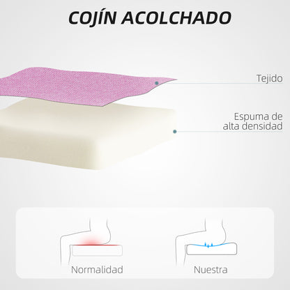 Armless Office Chair Swivel Desk Chair Upholstered in Synthetic Linen with Adjustable Height for Study Bedroom Vanity Load 120 kg Pink