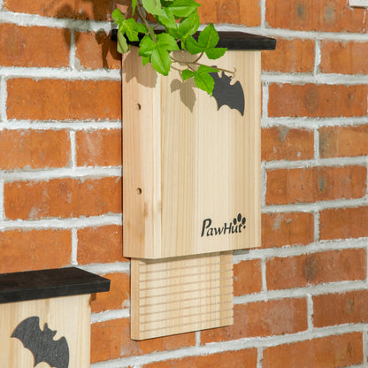 Bat Box 3-Piece Set, Bat House, Bat Nesting Box, Bat Box for Hanging for Summer, Winter, Natural Fir Wood, 25cm x 6cm x 37.5cm, Natural