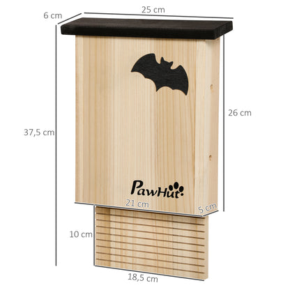 Bat Box 3-Piece Set, Bat House, Bat Nesting Box, Bat Box for Hanging for Summer, Winter, Natural Fir Wood, 25cm x 6cm x 37.5cm, Natural