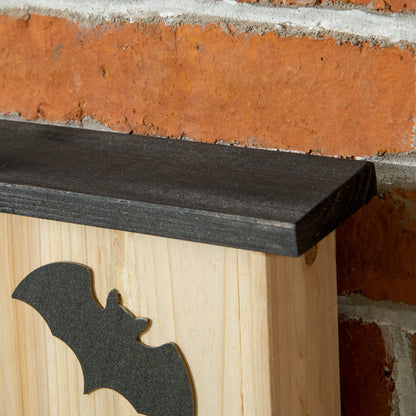 Bat Box 3-Piece Set, Bat House, Bat Nesting Box, Bat Box for Hanging for Summer, Winter, Natural Fir Wood, 25cm x 6cm x 37.5cm, Natural
