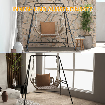Hanging Chair Stand Hammock Stand made of Steel Stand for hanging chair max. 150 kg Load capacity for Indoor Outdoor Black 178 x 143 x 180 cm