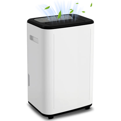 Electric Dehumidifier 20L/Day 6L Water Tank Silent Dehumidifier with 3 Modes 2 Speeds Wheels LED Display Timer for 20-40 m² White