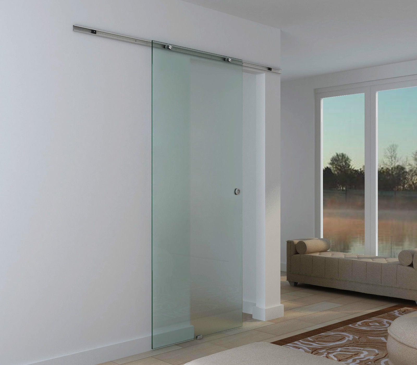 Glass Sliding Door Frosted Glass Room Door 775 / 900 / 1025 x 2050 mm