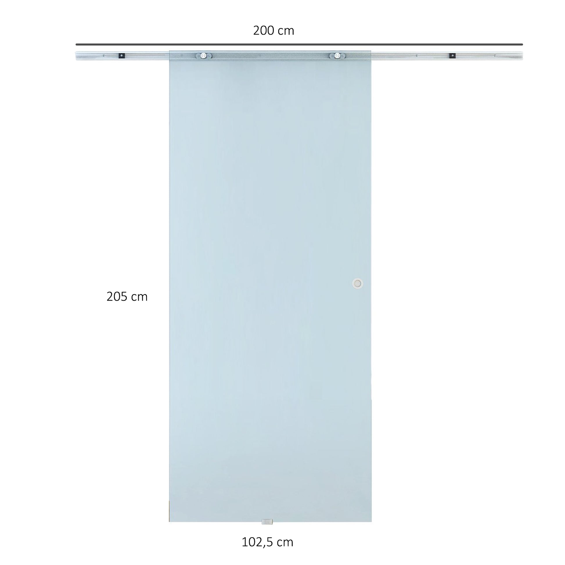 Glass Sliding Door Frosted Glass Room Door 775 / 900 / 1025 x 2050 mm