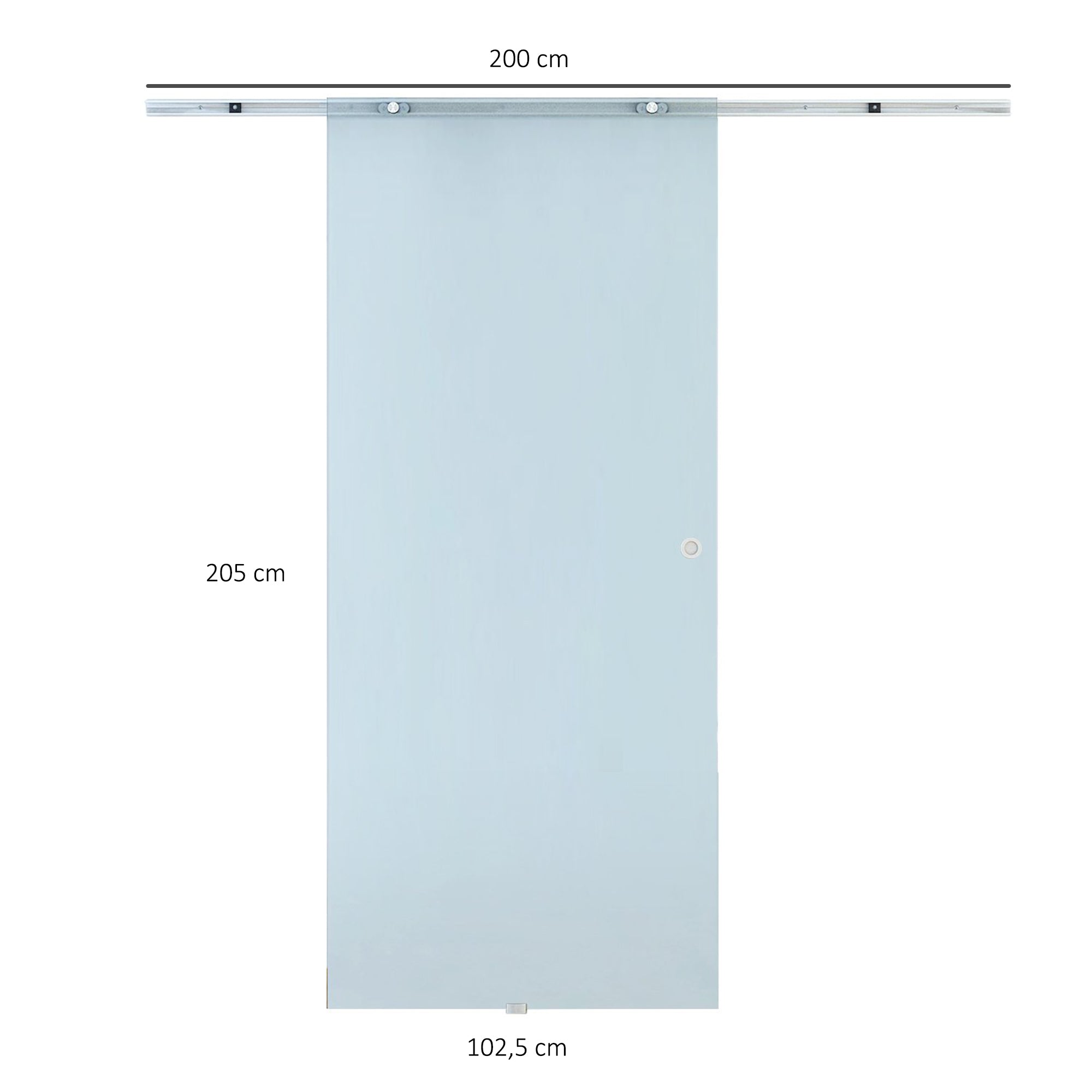 Glass Sliding Door Frosted Glass Room Door 775 / 900 / 1025 x 2050 mm