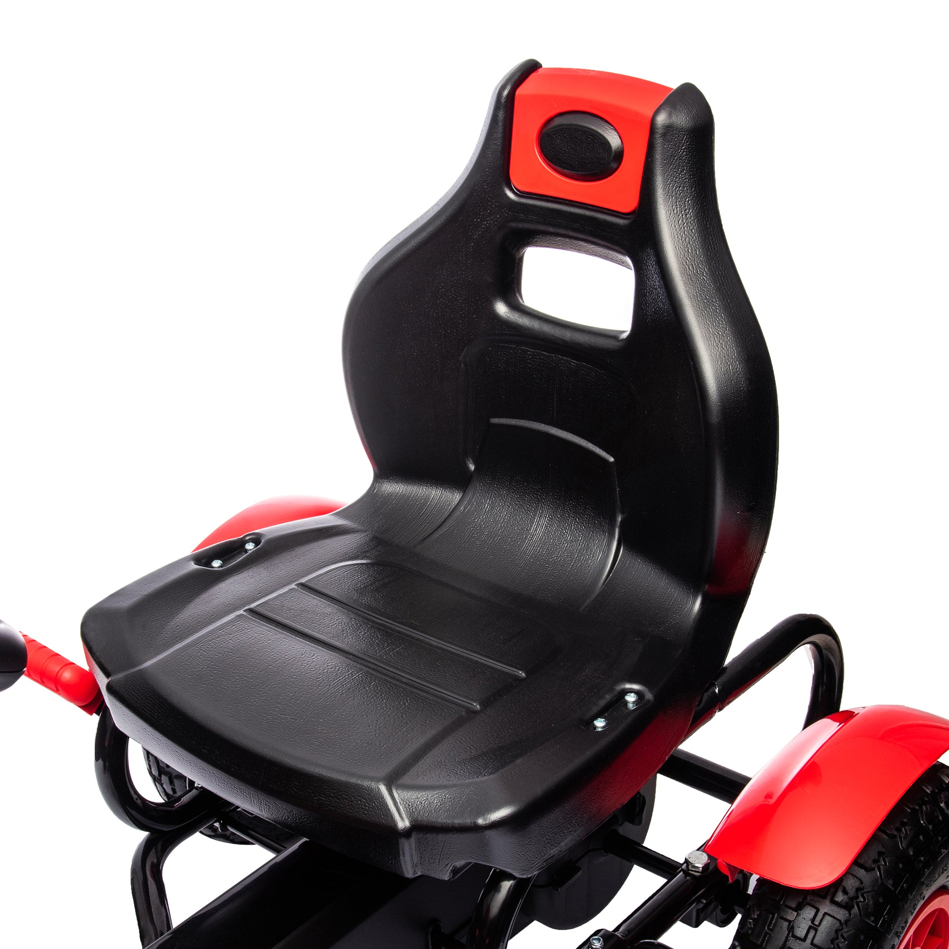 Pedal Go-Kart for Kids 5+ Years Pedal Car with Adjustable Seat Rubber Tires Hand Brake for Boys and Girls Up to 50 kg 121x58x61 cm Red