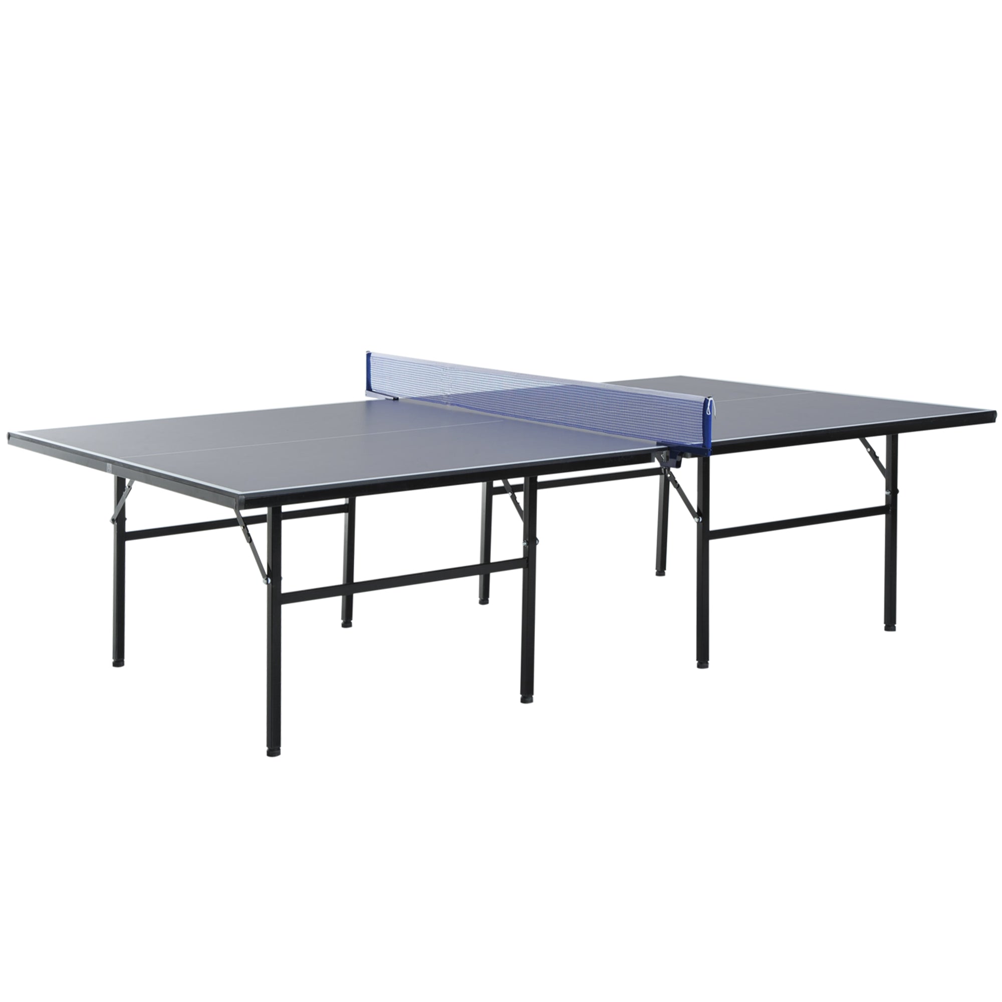 Folding Ping Pong Table with Net 152.5x274x76cm Outdoor Tennis Table Steel and MDF Material in Blue