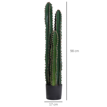 Large Realistic Artificial Cactus Big Size Ø 17 x 98H cm Green Plant